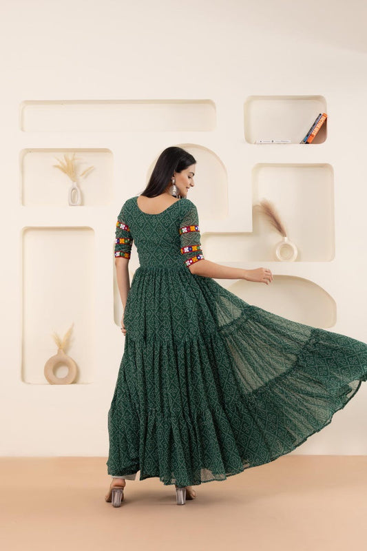 Heavy Pure Soft Fox Georgette Laheriya Print Gown