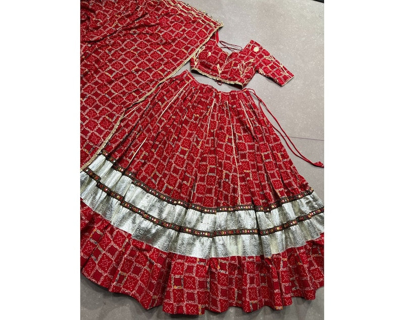 Embroidey Work Lehenga For Women With Blouse Piece And Dupatta