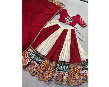 Stunning Black Gamthi Work Cotton Navratri Wear Lehenga Choli