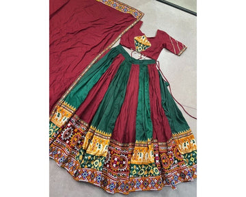 Stunning Black Gamthi Work Cotton Navratri Wear Lehenga Choli