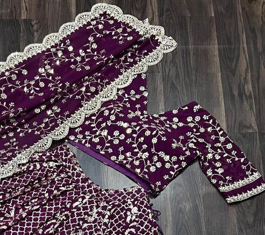 Foil Work Net Party Wear Lehenga Choli