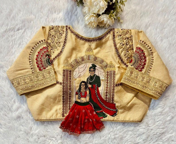 Silk Embroidered Sequnce Work Birdal Wedding Blouse
