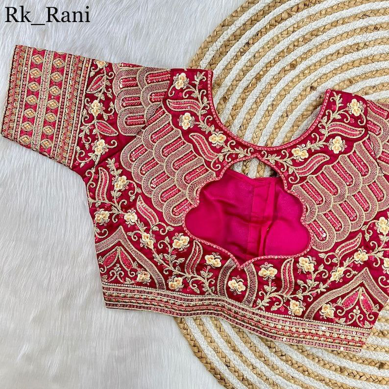 Zari Heavy Milan Silk Sequence Embroidery Work Blouse