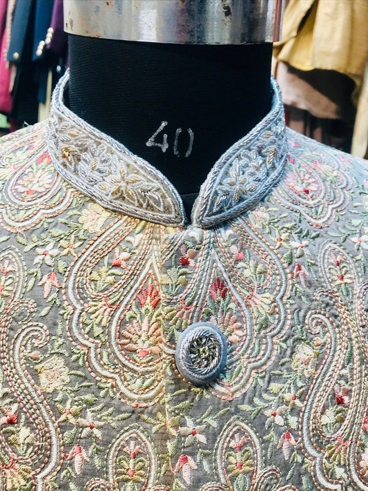 Pure Brucade Sherwani for Engagement, Mahendi and Wedding Function