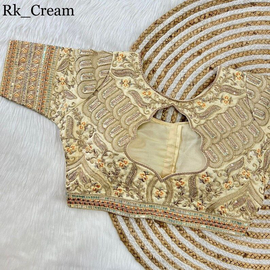 Zari Heavy Milan Silk Sequence Embroidery Work Blouse