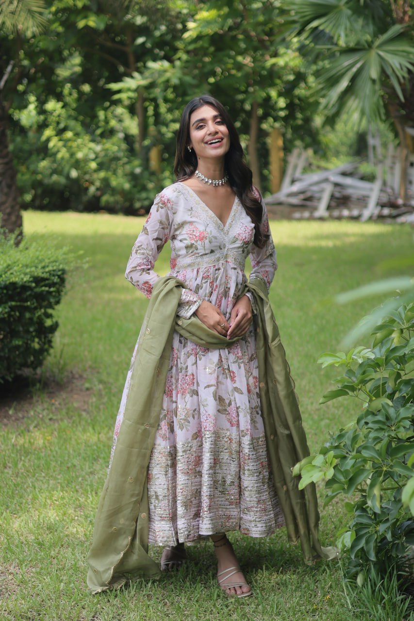 Premium Designer Readymade Gown-Dupatta Collections