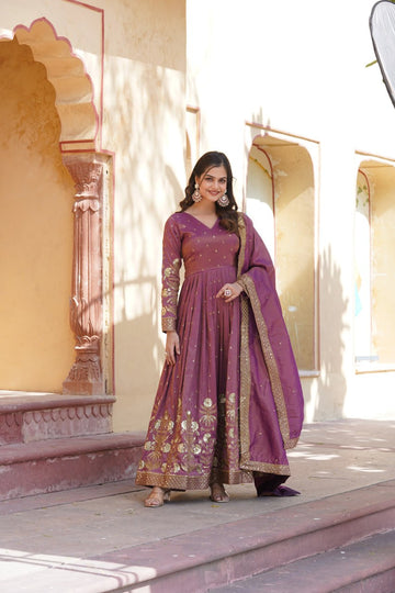 premium readymade gown with dupatta set