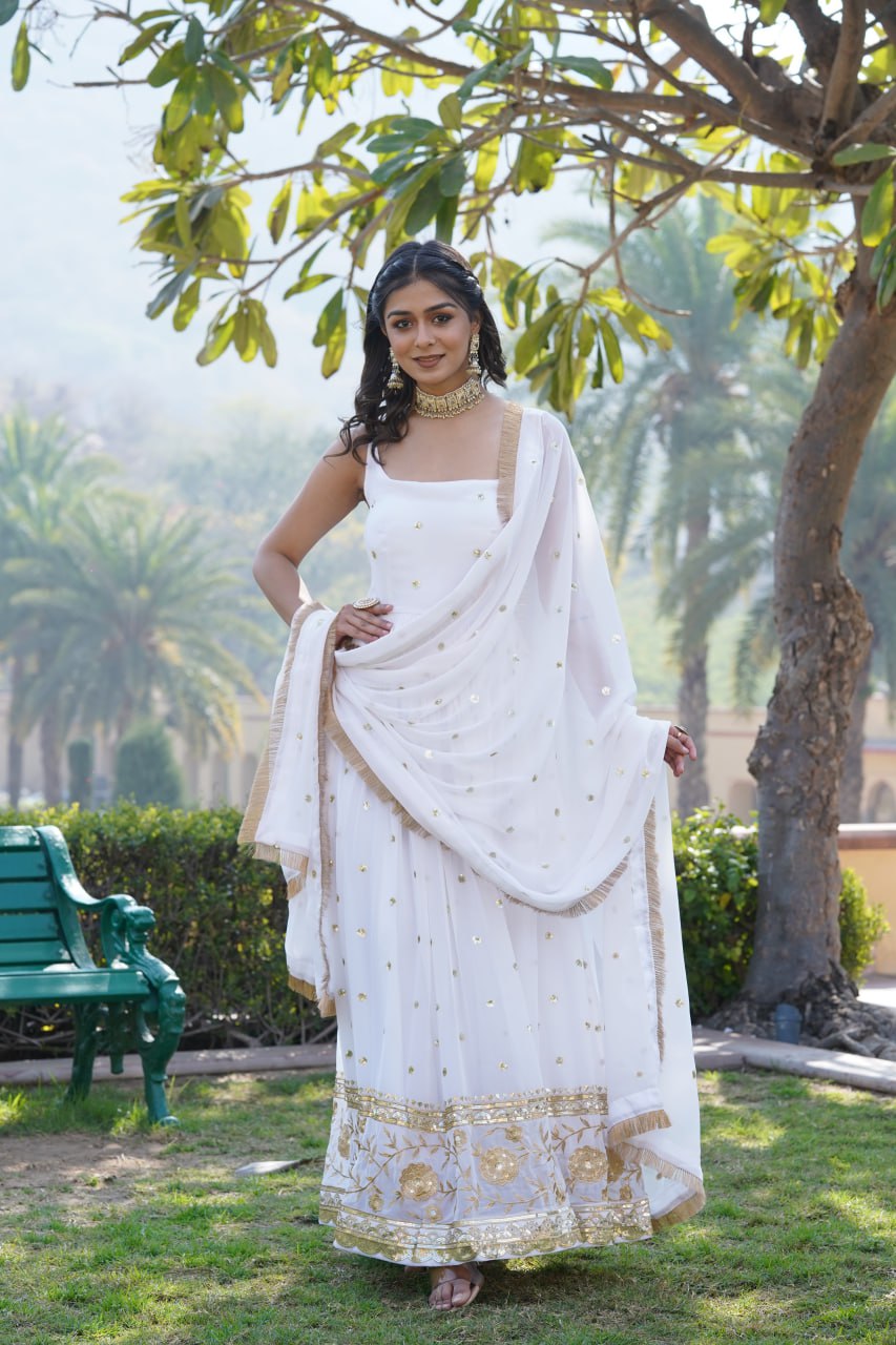 premium readymade gown with dupatta set
