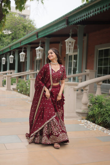 Designer Lehenga collection Made with  Rangoli Silk With Sequins And thread Embroidered work Lehenga Choli with Dupatta