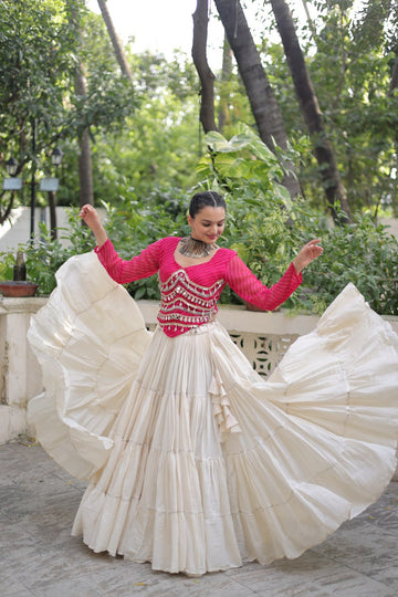 Kora Cotton with Standard Frill stitching Lehenga with Blouse