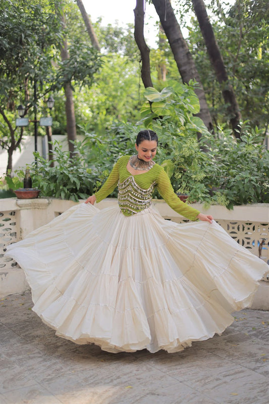 Kora Cotton with Standard Frill stitching Lehenga with Blouse