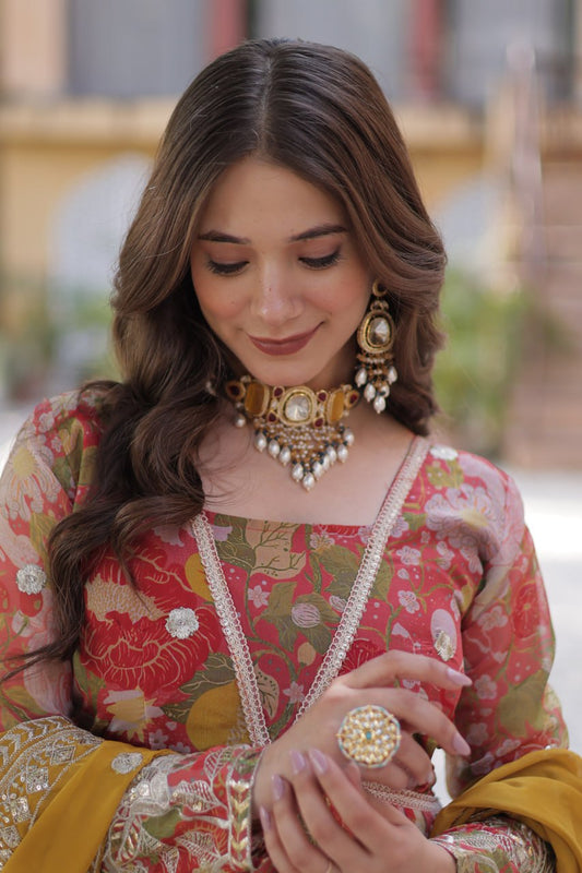 premium readymade alia cut gown with dupatta set