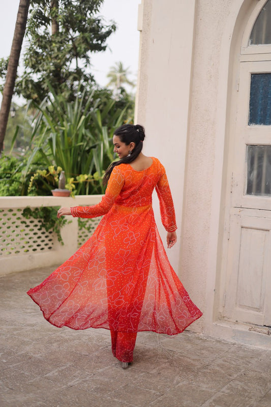 Bandhani Print work with  Kutchi Gamthi Patchwork Work