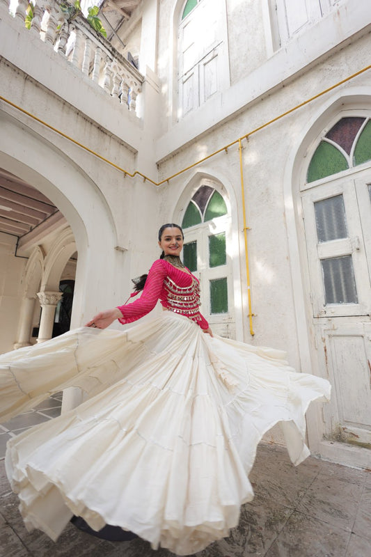 Kora Cotton with Standard Frill stitching Lehenga with Blouse