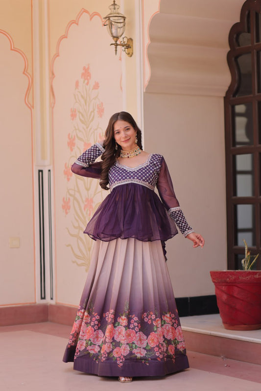 premium readymade Cosmos With Flower Print lehenga choli collection