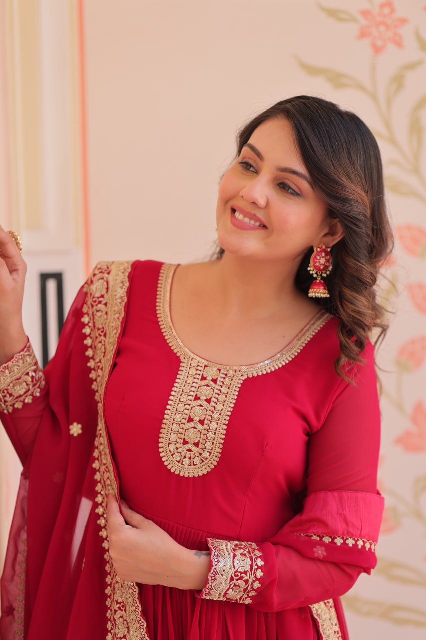 Designer Gown is Luxury Clothing Considered to be high Alert Quality Made by Zari & Sequins Embroidery