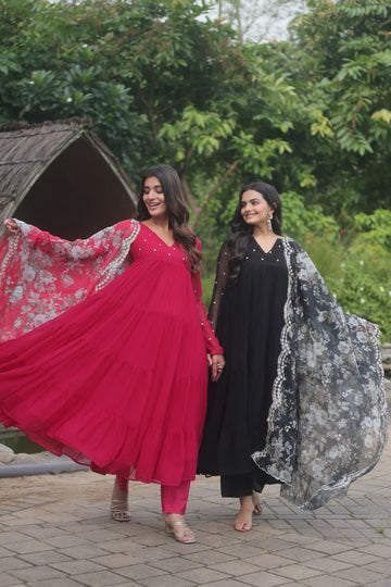 Faux Blooming With Butti Work