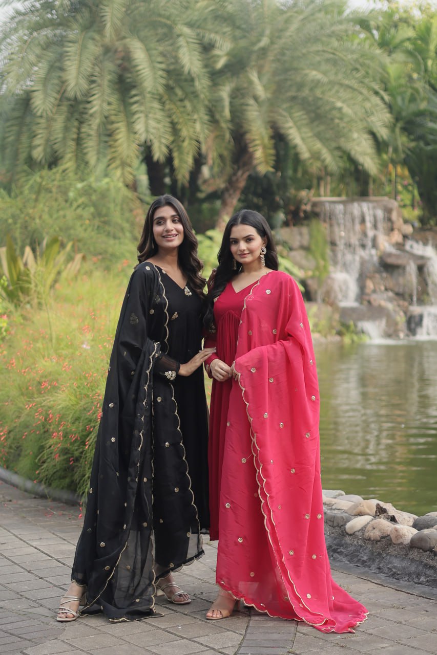 premium readymade alia cut kurti with pant & dupatta set