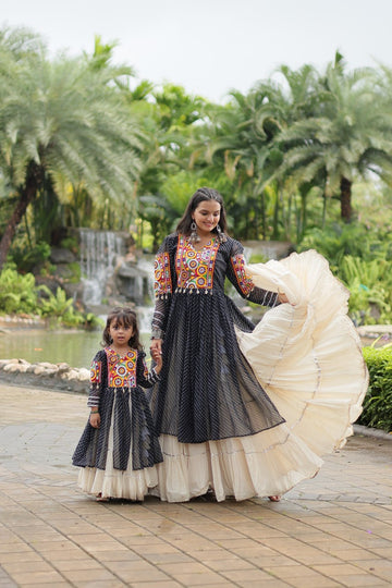 Adorable Designer Readymade Cotton Lehenga choli mother & Daughter Set