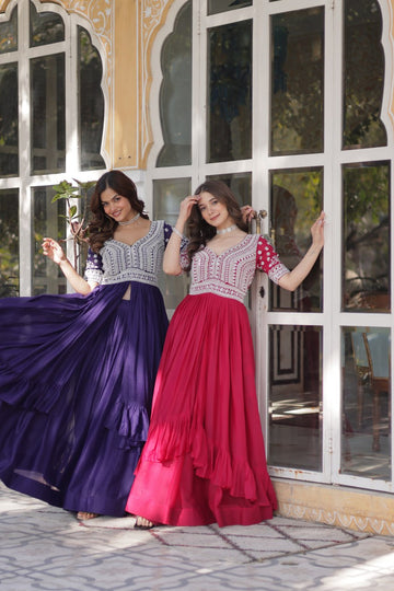 Lehenga With Readymade Slit Cut Long Kurti Set