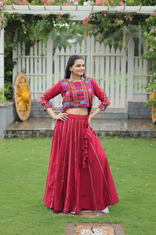 Navratri vibes Are traditional and spiritual, And focus on the fun festive aspects of the festival, So Choose the Different colors Lehenga With Top