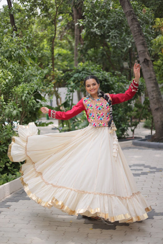 Kora Cotton With Attractive Gota-Patti Lace Lehenga choli