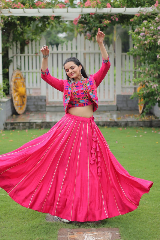Navratri vibes Are traditional and spiritual, And focus on the fun festive aspects of the festival, So Choose the Different colors Lehenga With Top