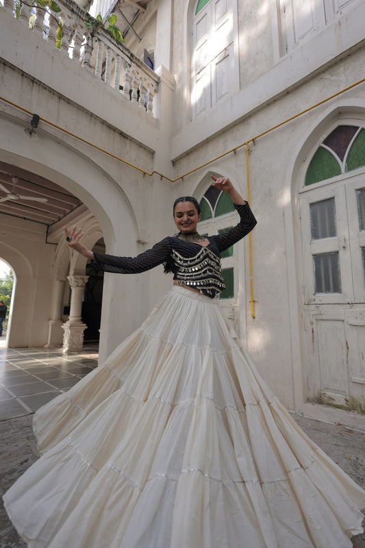 Kora Cotton with Standard Frill stitching Lehenga with Blouse