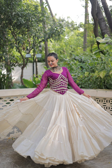 Kora Cotton with Standard Frill stitching Lehenga with Blouse