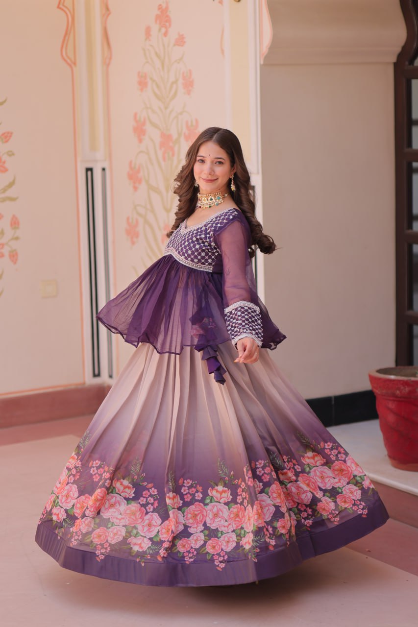 premium readymade Cosmos With Flower Print lehenga choli collection