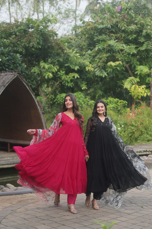 Faux Blooming With Butti Work