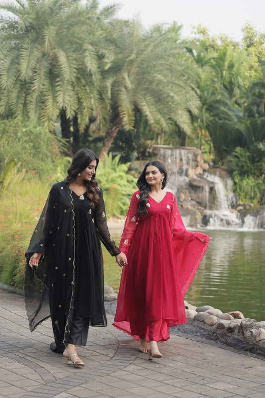 premium readymade alia cut kurti with pant & dupatta set