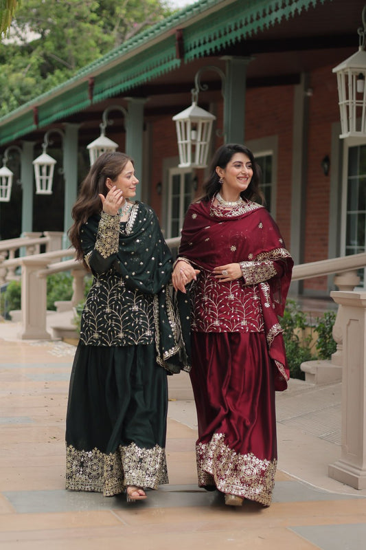 premium designer readymade kurti, plazo & dupatta collection