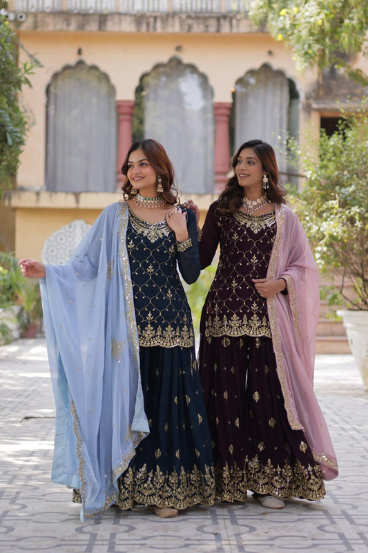 premium designer readymade kurti, plazo & dupatta collection