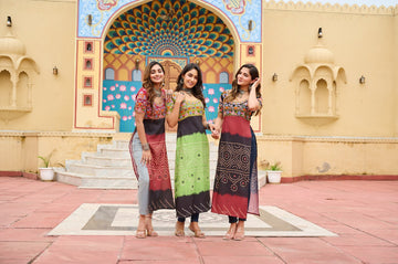 Printed Reyon With Kutchi Gamthi Work