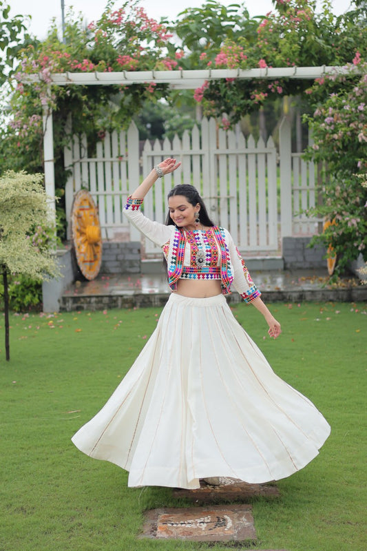 Navratri vibes Are traditional and spiritual, And focus on the fun festive aspects of the festival, So Choose the Different colors Lehenga With Top