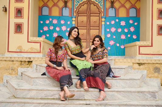 Printed Reyon With Kutchi Gamthi Work