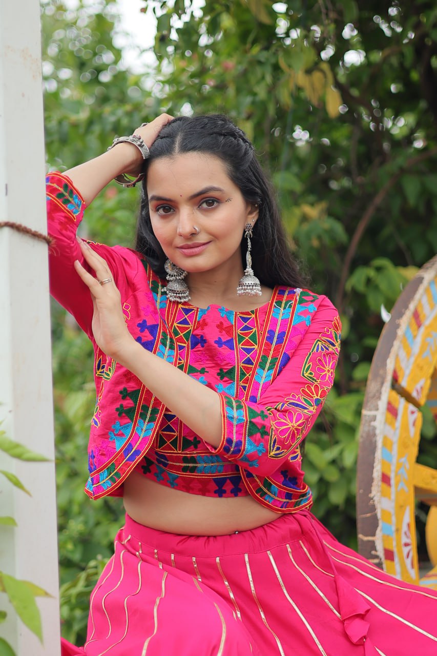 Navratri vibes Are traditional and spiritual, And focus on the fun festive aspects of the festival, So Choose the Different colors Lehenga With Top