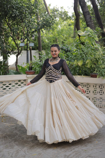 Kora Cotton with Standard Frill stitching Lehenga with Blouse