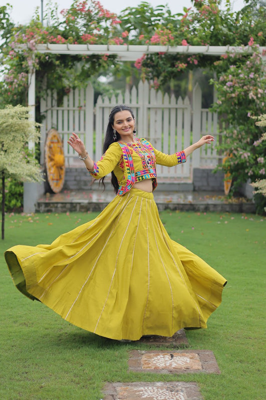 Navratri vibes Are traditional and spiritual, And focus on the fun festive aspects of the festival, So Choose the Different colors Lehenga With Top
