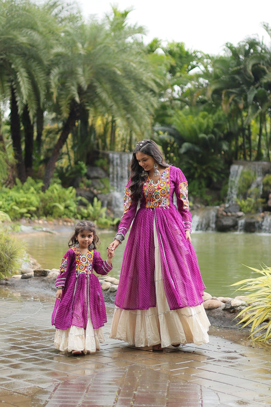 Adorable Designer Readymade Cotton Lehenga choli mother & Daughter Set
