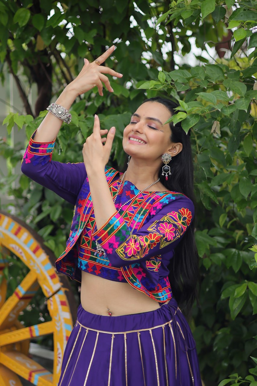 Navratri vibes Are traditional and spiritual, And focus on the fun festive aspects of the festival, So Choose the Different colors Lehenga With Top