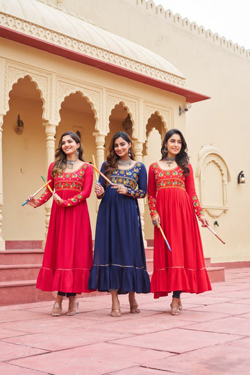 Reyon With Kutchi Gamthi Work