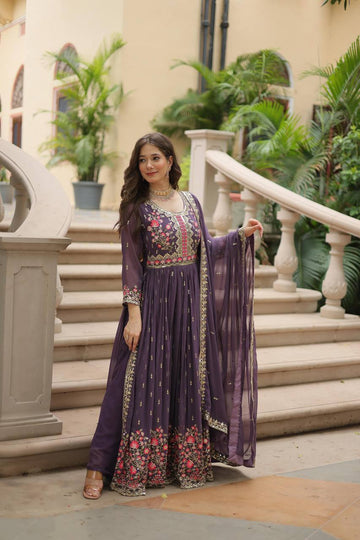 Get ready to shine with these stunning outfit Made from Faux Georgette And Sequins Embroidered Work